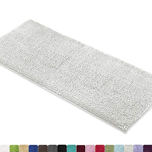 Product Cover MAYSHINE Bath Mat Runners for Bathroom Rugs, Long Floor Mats, Extra Soft, Absorbent, Thickening Shaggy Microfiber, Machine-Washable, Perfect for Doormats,Tub, Shower (27.5x47 Inches, Light Gray)