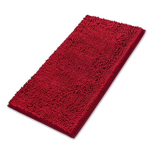Product Cover MAYSHINE 24x39 Inches Non-Slip Bathroom Rug Shag Shower Mat Machine-Washable Bath Mats with Water Absorbent Soft Microfibers of - Red