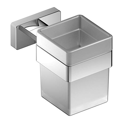 Product Cover SL Elegant Brass Tumbler Toothbrush Holder with Chrome Finish and Wall Mounted for Bathroom and Wash Basin