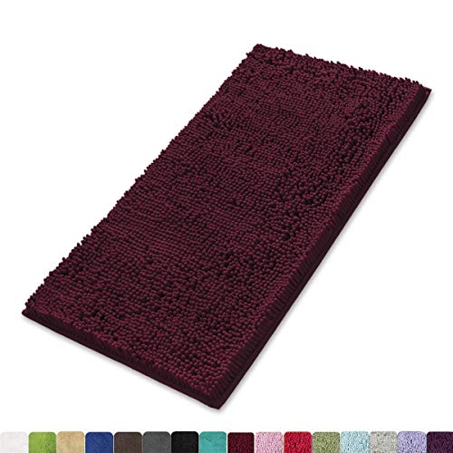 Product Cover MAYSHINE 24x39 Inches Non-Slip Bathroom Rug Shag Shower Mat Machine-Washable Bath Mats with Water Absorbent Soft Microfibers of - Burgundy