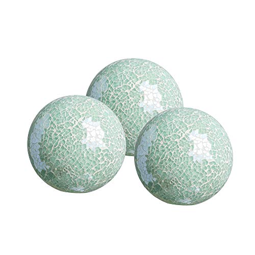 Product Cover WH Housewares Glass Decorative Balls Set of 3 Glass Mosaic Sphere Diameter 4