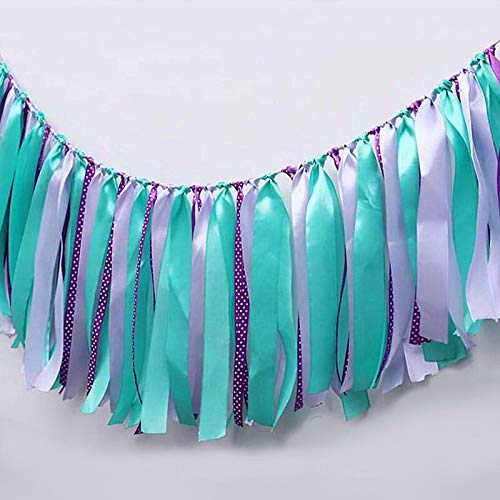 Product Cover High-Chair Banner for 1st Birthday Handmade First Wild One Birthday Ribbons Tassels Garlands Decorations Turquoise Baby Shower Photo Booth Backdrop Props Decorations