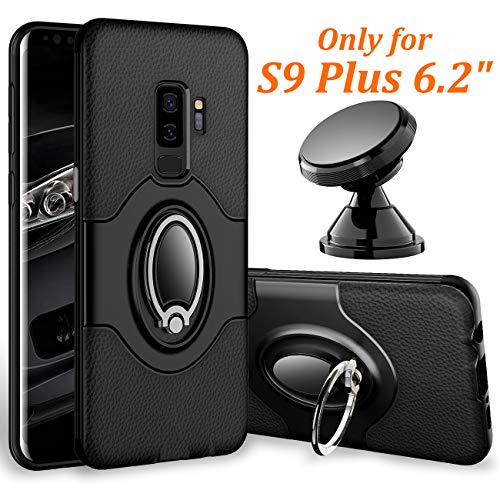 Product Cover Samsung Galaxy S9 Plus Case - eSamcore Ring Holder Kickstand Cases + Dashboard Magnetic Phone Car Mount [Black]