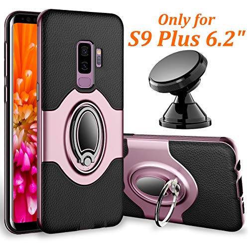 Product Cover Samsung Galaxy S9 Plus Case - eSamcore Ring Holder Kickstand Cases + Dashboard Magnetic Phone Car Mount [Rose Gold]