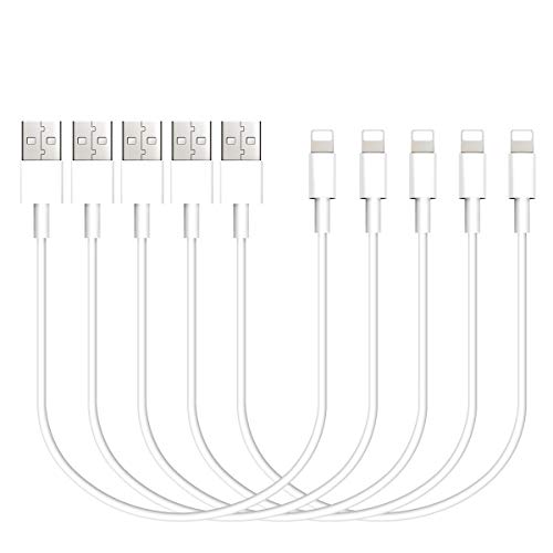 Product Cover Charging Cable, Luyishi 5 Pack 1FT / 0.3M Phone Charger Cords Fast Short Charging Syncing USB Cables Data Lines Powerline Compatible High Speed Durable White