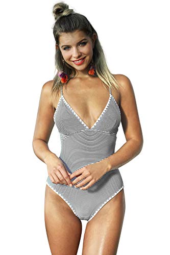 Product Cover CUPSHE Women's Simple Living Stripe One-Piece Swimsuit Bathing Suit