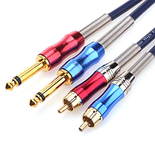Product Cover TISINO Dual 1/4 inch TS to Dual RCA Stereo Audio Interconnect Cable Patch Cable Cords -3.3 ft