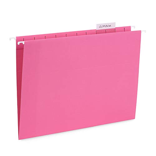 Product Cover Blue Summit Supplies Hanging File Folders, 25 Reinforced Hang Folders, Designed for Home and Office Color Coded File Organization, Letter Size, Pink, 25 Pack