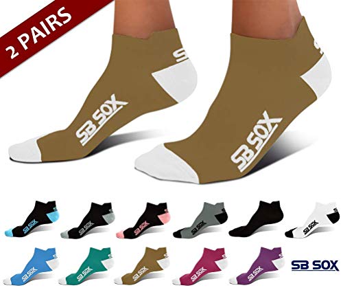 Product Cover SB SOX Ultralite Compression Running Socks for Men & Women (2 Pairs) - Perfect Option to Our Compression Socks - Best No-Show Socks for Running, Athletic, Everyday Use (Nude/White, Medium)
