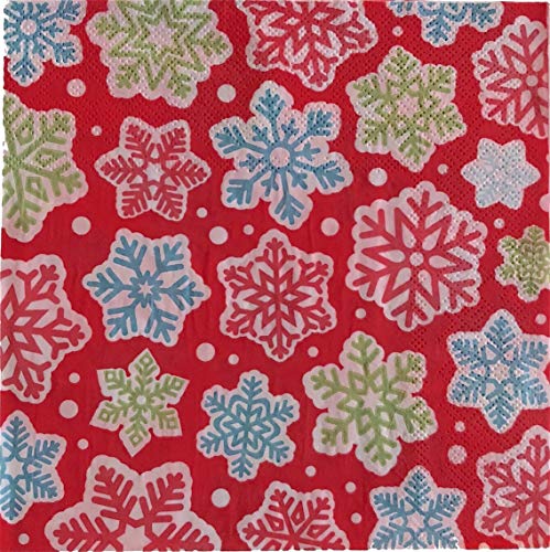 Product Cover Christmas Paper Napkin - 100 Pack Folded 6.5