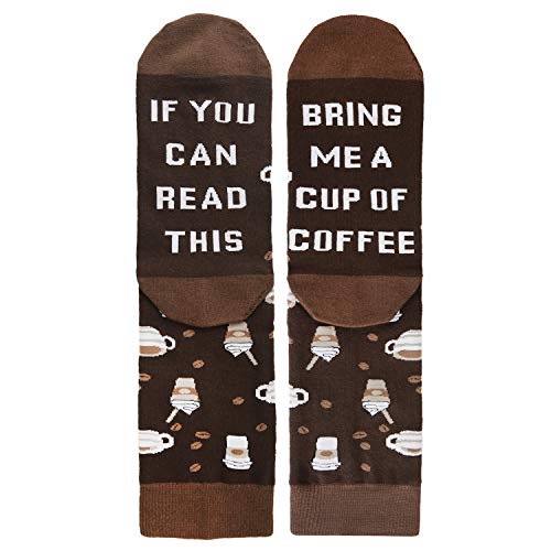 Product Cover Men's Novelty Funny Saying, If You Can Read This Bring Me Coffee Crew Socks