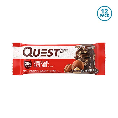 Product Cover Quest Nutrition Chocolate Hazelnut Protein Bar, High Protein, Low Carb, Gluten Free, 12 Count