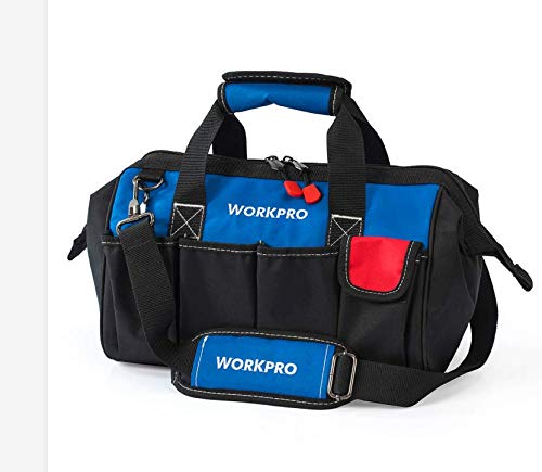 Product Cover WORKPRO 14-inch Tool Bag, Multi-pocket Tool Organizer with Adjustable Shoulder Strap