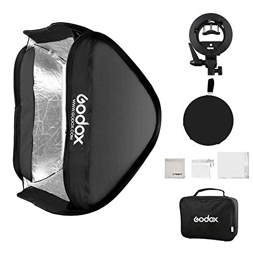 Product Cover Godox 32x32 Inch Speedlight Softbox Portable with S Type Speedlite Bracket Holder and Carrying Case 80x80cm Bowens Mount Flash Soft Box Set Lighting Kit for Studio Photo Portrait Photography