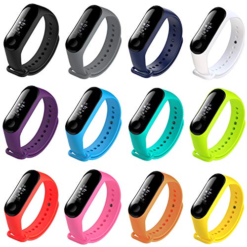 Product Cover honecumi Colorful Strap Replacement for Xiaomi 3 Watch Band Wrist Strap Bracelet Adjustable Pattern Xiaomi Mi Band 3 Smartwatch Strap Bands for Men&Women-Xiaomi 3 Wrist Band-12 pcs