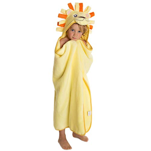 Product Cover Premium Hooded Towel for Kids | Lion Design | Ultra Soft and Extra Large | 100% Cotton Bath Towel with Hood for Girls or Boys by Little Tinkers World