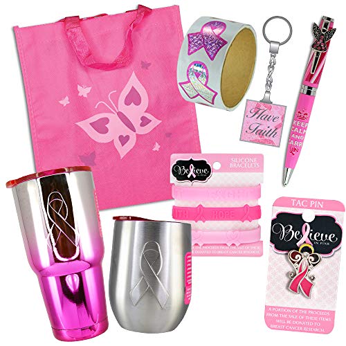 Product Cover Pink Ribbon Breast Cancer Awareness Month Gift Bundle (8-Piece Deluxe)