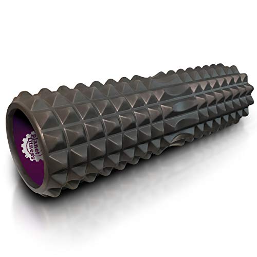 Product Cover Planet Fitness Muscle Massager Foam Roller for Deep Tissue Massage, Back, Trigger Point Therapy, Grey 18