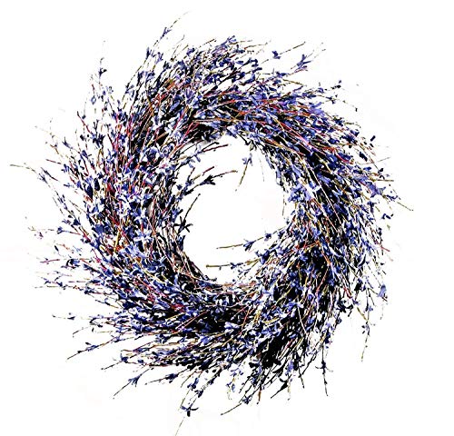 Product Cover Charm & Chic 10047 Faux Dried Lavender Floral Door Wreath Natural for Fall Front Door or Indoor Home Decor