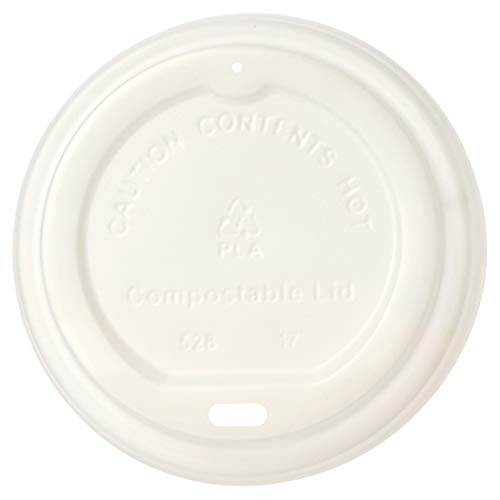 Product Cover AmazonBasics Compostable PLA Hot Cup Lid for 10 oz -20 oz cup, 500-Count