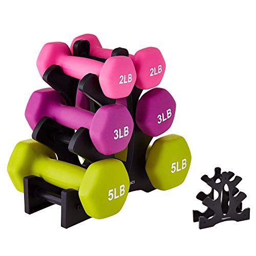 Product Cover IMFUN Dumbbell Rack, Compact Dumbbell Bracket Free Weight Durable Barbell Rack Hand Weight Stand for Home Fitness Gym Black