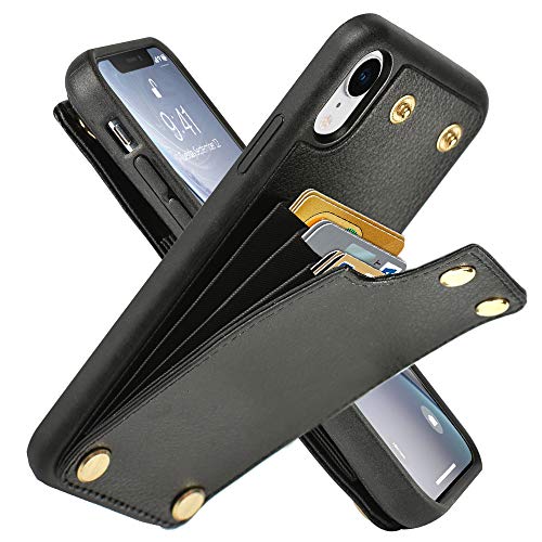 Product Cover LAMEEKU Wallet Case for Apple iPhone XR, 6.1-Inch, Protective Leather Cases with Credit Card Holder Case Money Pocket, Shockproof TPU Bumper Phone Cover Compatible with iPhone XR 6.1