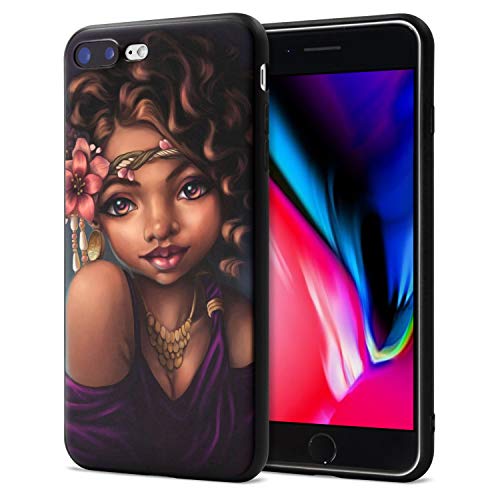 Product Cover iPhone 7 Case iPhone 8 Case African American Afro Girls Women Slim Fit Shockproof Bumper Cell Phone Accessories Thin Soft Black TPU Protective Apple iPhone 7 Cases Apple iPhone 8 Cases (06)