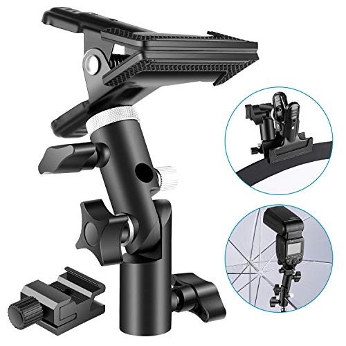 Product Cover Neewer Photo Studio Heavy Duty Metal Clamp Holder and Cold Shoe Adapter for Clamping Reflector or Mounting Speedlite Flash and Umbrella on Light Stand