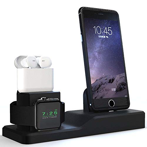 Product Cover MOTOSPEED Apple Watch Stand, Charging Station Apple Watch Charger for AirPods iPhone, Apple Watch Series 5/4/3/2/1/ AirPods/iPhone 11/11 Pro/Xs/Xs Max/Xr/X/8 Plus/7/7 Plus/6/-Support Nightstand Mode