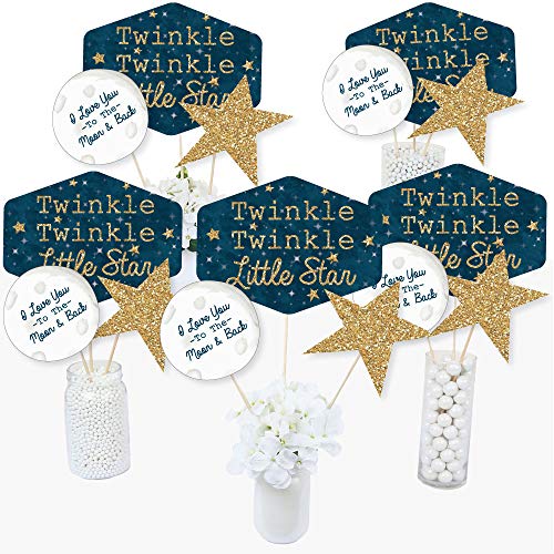 Product Cover Twinkle Twinkle Little Star - Baby Shower or Birthday Party Centerpiece Sticks - Table Toppers - Set of 15
