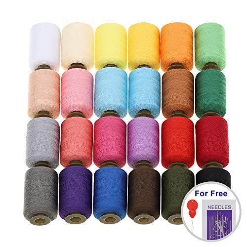 Product Cover MILIJIA Sewing Threads, 24 Colors Polyester Thread, 1000 Yards Each Spools, Sewing Kits for Hand & Most Sewing Machine