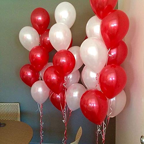 Product Cover Party Propz Metallic Balloons Red and White Color for Party Decoration Set of 50 Pcs