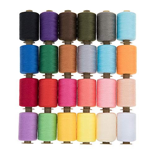 Product Cover KEIMIX Polyester Sewing Threads 24 Colors 1000 Yards Each Spools Sewing kit for Hand & Machine Sewing