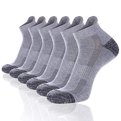 Product Cover COOVAN Mens 6P Pack Low Cut Ankle Socks Men Athletic Cushioned Casual Non-slid Sports Tab Socks With Moisture Wicking