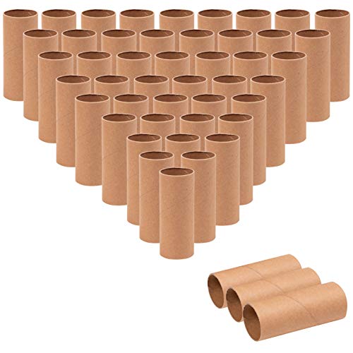 Product Cover Genie Crafts 48-Pack Cardboard Paper Tubes for Kids, DIY, and Classroom Projects, Brown, 1.6 x 3.95 Inches