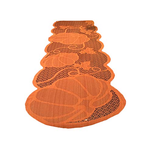 Product Cover Hot Sale!DEESEE(TM)Pumpkin Lace Fireplace Cloth Pumpkin Maple Leaf Orange Spice Fall Thanksgiving