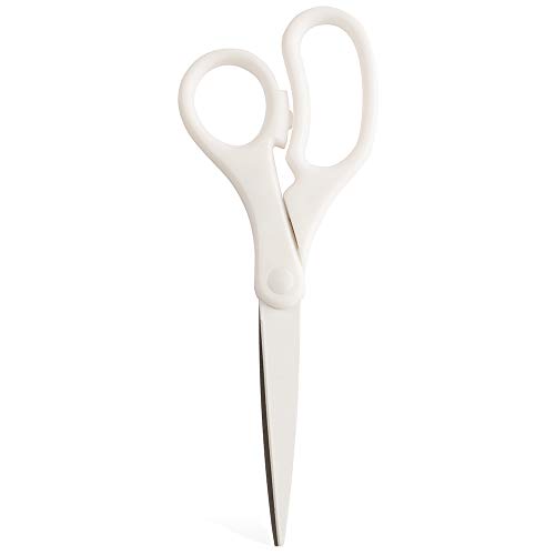 Product Cover JAM PAPER Multi-Purpose Precision Scissors - 8 Inch - White - Ergonomic Handle & Stainless Steel Blades - Sold Individually