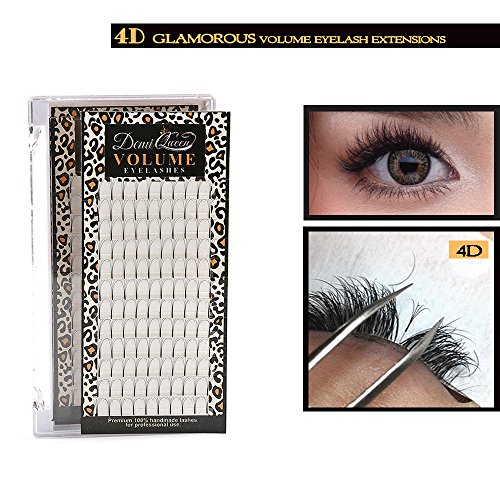Product Cover Demi Queen 4D Premade Fans Russian Individual Volumes Rapid Cluster Lash Extensions Thickness 0.07mm C Curl & D Curl (C Curl, 15mm)