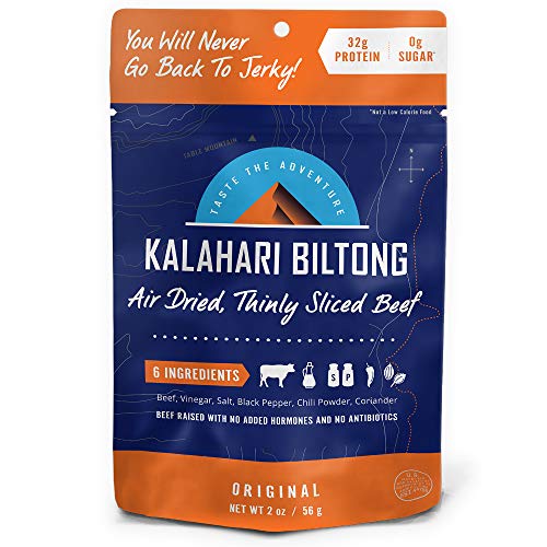 Product Cover Original Kalahari Biltong, Air-Dried Thinly Sliced Beef, 2oz (Pack of 8), Sugar Free, Gluten Free, Keto & Paleo, High Protein Snack