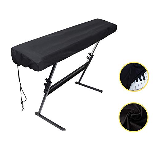 Product Cover Piano Keyboard Dust Cover for 61/76/88 Keys- Electric/Digital Piano Stretchable Protective Keyboard Cover, Elastic Cord Locking Clasp, Machine Washable (88 Keys)