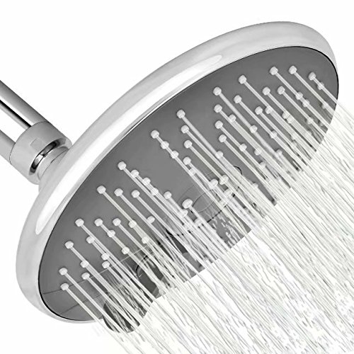 Product Cover Aoche 3 Settings Luxury Fixed Shower Head with Massage, Rainfall, Spa Experience, High Pressure, Water Saving, Removable Water Restrictor, Self-Cleaning, Chrome Finish 6 Inches