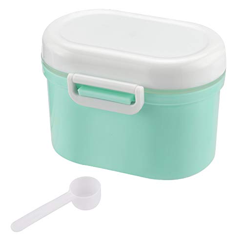Product Cover Portable Formula Dispenser with Scoop by Accmor, BPA Free Milk Powder Container, Food Storage, Candy Fruit Box, Snack Containers, for Infant Toddler Children Travel (Green)