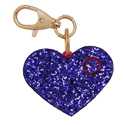 Product Cover Personal Safety Alarm for Women - Ahh!-larm Emergency Self-Defense Security Alarm Keychain with LED Light, Purse Charm, Purple Glitter Heart