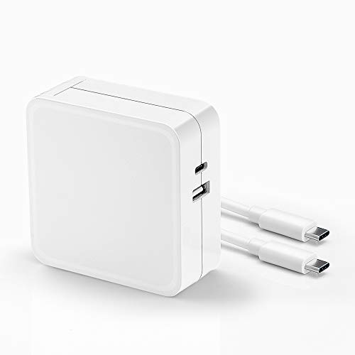 Product Cover 61W USB C Power Adapter，Replacement PD Charger Compatible with MacBook Pro 13-inch Laptop (A1706),MacBook 12 inch,with a USB-C to USB-C Fast Charging&Data Cable