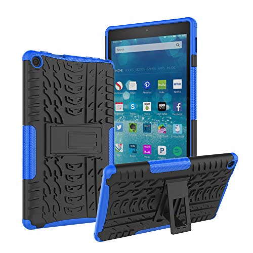 Product Cover ROISKIN Amazon Fire HD 8 Tablet Case(8th and 7th Generation, 2018 and 2017 Release), Kickstand Anti-Slip Shockproof Impact Resistance Dual Layer Heavy Duty Protective Case Cover