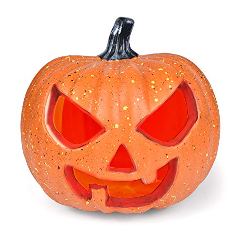 Product Cover FUN LITTLE TOYS Halloween Decorations Light Up Pumpkin, 8 Inch Large Size Battery Operated Pumpkin with Creepy Sounds, Indoor and Outdoor (Battery Included)