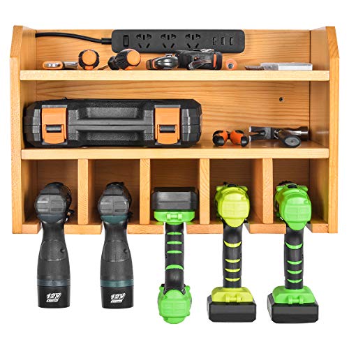 Product Cover Power Tool Organizer, Sunix Power Tool Charging Station Drill Wall Holder Wall Mount Tools Garage Storage (Power Strip is Not Included)