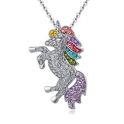 Product Cover Myhouse Beautiful Rhinestone Unicorn Necklace Sweater Chain for Women
