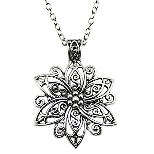 Product Cover Myhouse Ancient Silver Retro Palace Hollow Flower Necklace Ladies Necklace Jewelry