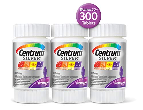 Product Cover Centrum Silver Women, Multivitamin/Multimineral Supplement Tablet, Vitamin D3, Age 50+, 100 Count, Pack of 3